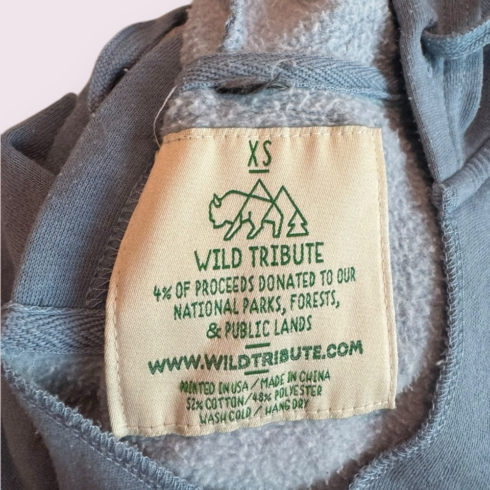 Wild Tribute Yosemite Van Life Graphic Hoodie Blue Size XS - Picture 6 of 6